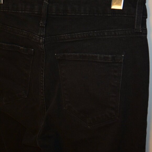 Old Navy Power Slim Straight High Rise Black Jeans Distressed Women's Size 6 - Picture 5 of 9